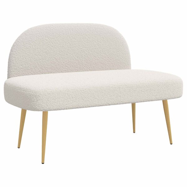 vidaXL Banc rembourré avec dossier Crème 110 x 60 x 76 cm Bouclé