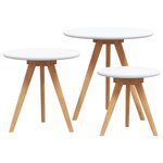 vidaXL Table basse 3 pc Marron 50 x 50 x 46 cm Bois de noyer massif