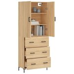 vidaXL Buffet haut Chêne sonoma 69 5x34x180 cm Bois d'ingénierie
