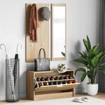 vidaXL Ensemble de meubles à chaussures 3 en 1 en bois d'ingénierie chêne Sonoma