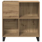 vidaXL Meuble à disques Bois vieilli 84.5x38x90 cm Bois reconstitué