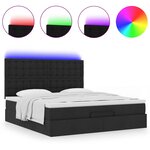 VidaXL Cadre de lit ottoman avec matelas noir 160x200 cm tissu
