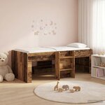 vidaXL Cadre de Lit Élevé pour Enfants 2 Pièces Bois ancien 90 x 200 cm