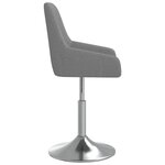 Vidaxl chaise pivotante de salle à manger gris foncé tissu