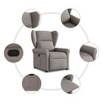 vidaXL Fauteuil inclinable Taupe Tissu