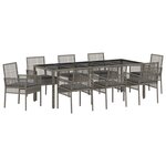 vidaXL Ensemble de salle à manger pour jardin 9 Pièces Gris