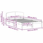 vidaXL Cadre de lit Marron 120 x 200 cm Bois de pin massif