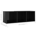 vidaXL Meubles TV 2 Pièces Noir brillant 107x35x37 cm Aggloméré