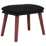 vidaXL Chaise de relaxation avec repose-pied Noir Tissu