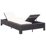 vidaXL Transat à 2 places avec coussin Noir Résine tressée