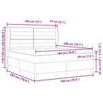 vidaXL Lit à ressorts avec matelas marron foncé 180 x 200 cm  en tissu.