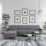 Canapé d'angle convertible 3 places réversible - Tissu gris foncé - Pieds en bois - 286 x 169 x 80 cm - IMANIA