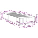 vidaXL Cadre de lit sans matelas chêne fumé 90x190 cm