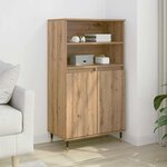 vidaXL Buffet haut chêne artisanal 60x36x110 cm bois d'ingénierie