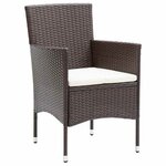 vidaXL Ensemble de salle à manger pour jardin 5 Pièces Marron Poly rotin
