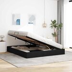 vidaXL Lit de Rangement avec tête de lit Noir 180 x 200 cm tissu
