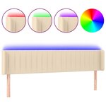 vidaXL Tête de lit à LED Crème 163x16x78/88 cm Tissu