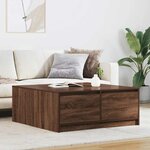 vidaXL Table basse avec tiroirs chêne marron 100x100x40 cm