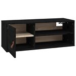 vidaXL Armoire murale Noir 80x30x30 cm Bois de pin massif