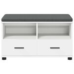 vidaXL Banc d'entrée avec coussin avec tiroir Blanc 80 x 38 x 46 cm