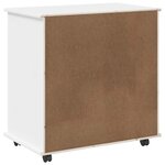 vidaXL Cabinet roulant Blanc 63 5 x 39 x 65 5 cm Bois de Pin Massif