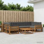 vidaXL Ensemble de canapés d'extérieur 7 Pièces Naturel et Anthracite