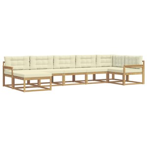 vidaXL Ensemble de canapés d'extérieur 7 pc Blanc et crème