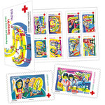 Carnet 8 timbres - La Croix Rouge Française - Lettre verte