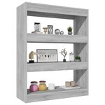vidaXL Bibliothèque/Séparateur de pièce sonoma gris bois d'ingénierie
