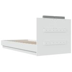 vidaXL Cadre de lit avec tête de lit et lumières LED blanc 100x200 cm
