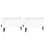 vidaXL Tables d'appoint 2Pièces Blanc brillant 50x46x35cm Bois ingénierie