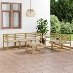 vidaXL Salon de jardin 6 Pièces bois de pin imprégné de vert