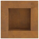 brasero vidaXL carré 60x60x30 cm en acier corten