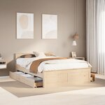 vidaXL Cadre de lit sans matelas avec tête de lit blanc 150x200 cm pin