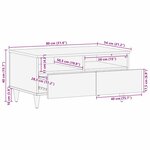 vidaXL Table basse Noir et or 80 x 54 x 40 cm bois de manguier massif