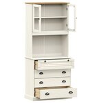 vidaXL Buffet haut VIGO blanc 80x40x176 cm bois massif de pin