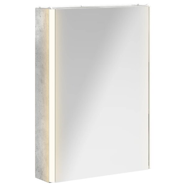 vidaXL Armoire Miroir de Salle de Bain Gris béton 43 x 11 5 x 60 5 cm