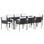 vidaXL Ensemble de salle à manger pour jardin 9 pc Marron et Noir