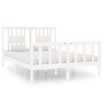 vidaXL Cadre de lit Blanc Bois massif 140x190 cm