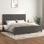 vidaXL Cadre de lit sans matelas gris foncé 200x200 cm velours