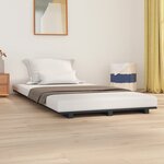 vidaXL Cadre de lit Gris 90x200 cm Bois de pin massif