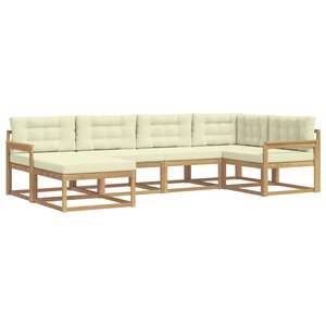 vidaXL Ensemble de canapés d'extérieur 5 Pièces Blanc et crème Polyester