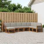 vidaXL Ensemble de canapés d'extérieur 8 Pièces Naturel et gris clair