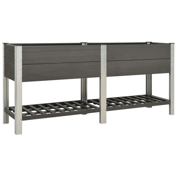 vidaXL Lit surélevé de jardin avec étagère 200x50x90 cm WPC Gris