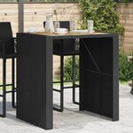 vidaXL Table de jardin et dessus en bois d'acacia noir résine tressée