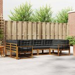vidaXL Ensemble de canapés d'extérieur 6 Pièces Naturel et Anthracite