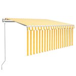 vidaXL Auvent rétractable automatique avec store 3x2 5m Jaune et blanc
