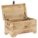 vidaXL Coffre de rangement Bois massif de manguier brut