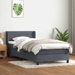 vidaXL Sommier à lattes de lit et matelas gris foncé 80x210 cm velours