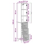 vidaXL Ensemble de Meubles 2 Pièces Chêne Sonoma 33 x 34 5 x 90 cm